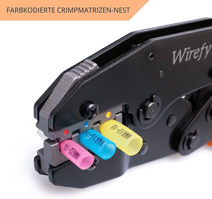 Crimping Tool for Heat Shrink Connectors - Ratcheting Wire Crimper - Crimping Pliers - Ratchet Terminal Crimper - Wire Crimp Tool by Wirefy