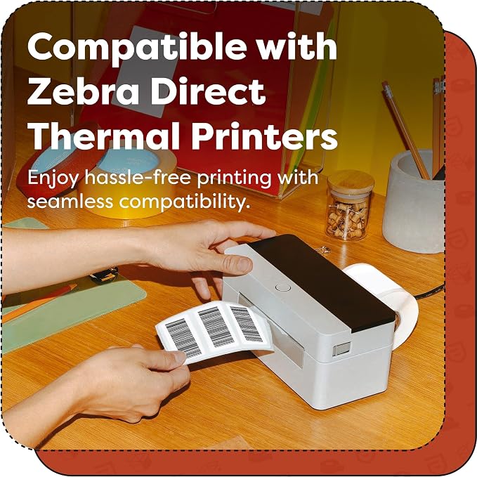 Aegis Adhesives - 3" X 4" Direct Thermal Labels (3750 Count, 10 Rolls) - Shipping and Postage Barcode Labels, Product Packaging Identification - Compatible with Zebra and Rollo Printers