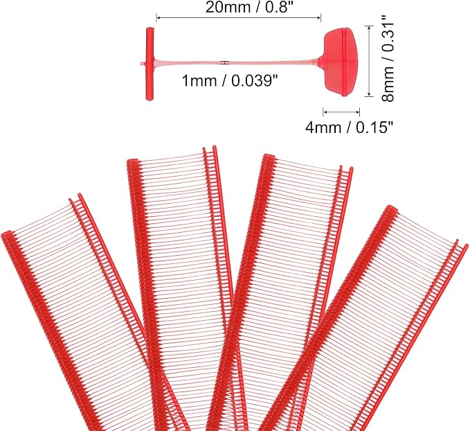 uxcell 5000pcs 0.8 Inch(20mm) Micro Tagging Gun Fasteners, Tag Pins Clothing Tagging Barbs Attachments Plastic Garment Price Tag Barb for Clothes, Red