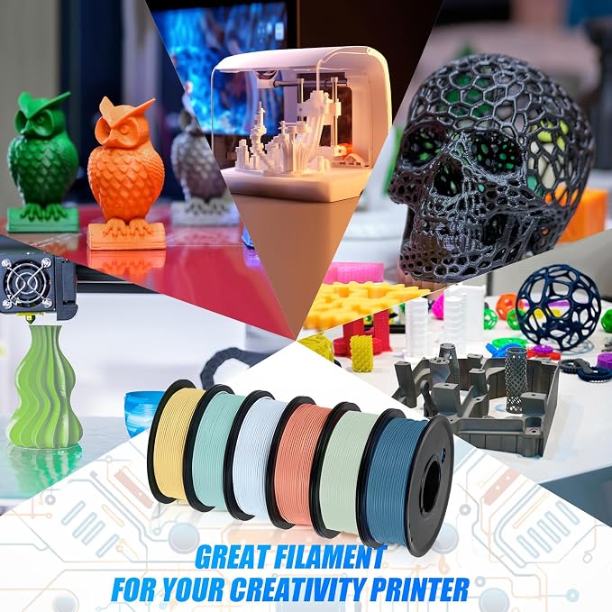 Pangda 3D Printer Filament Pla Bundle 1.75mm Multicolor, ±0.02mm Dimensional Accuracy, 3D Printing Filament for DIY Projects, Holiday Crafts(1.5 kg,Pastel Color)