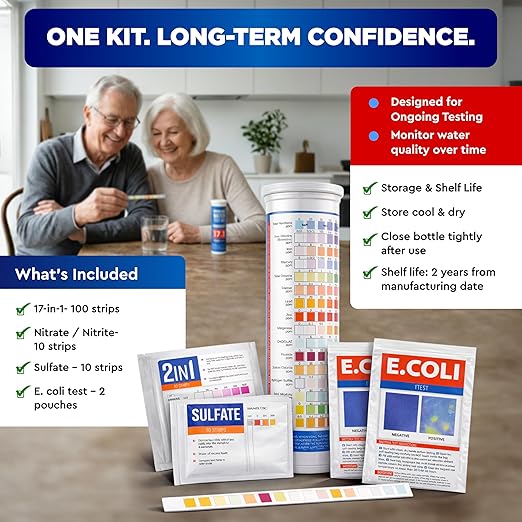 Bestprod All-New 21 in 1 Drinking Water Testing Kit Strips, Home Tap and Well Water Test Kit for Hardness, Lead, Iron, Copper, Chlorine, Fluoride
