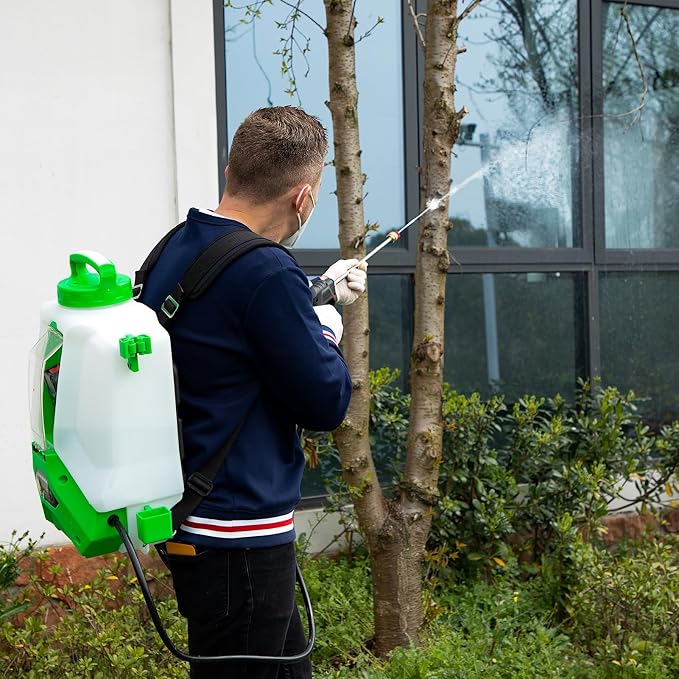 Battery Powered Backpack Sprayer 4 Gallon Battery Backpack Sprayer in Lawn and Garden with 36/65 PSI for Weed/Pest Control, Watering with A Protective Cover