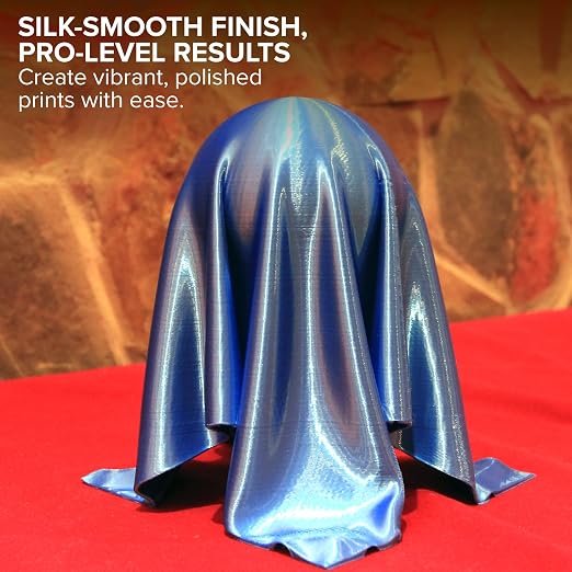 Polymaker Panchroma Silk PLA Filament 1.75mm for 3D Printing, 1kg, Blue | Neatly Wound, High-Gloss Finish PLA, Easy Print & Smooth Feeding, Compatible with Bambu Lab & Most 3D Printers