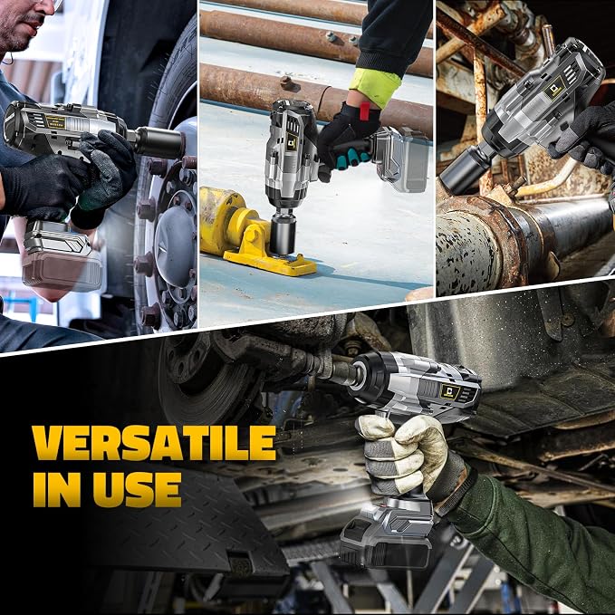 Cerycose Cordless Impact Wrench 1/2 inch Compatible with DeWalt 20V Battery: 1700FT-LBS High Torque Impact Wrench with 6 Sockets & Case - Brushless Electric Impact Gun LED Work Light, Bare Tool