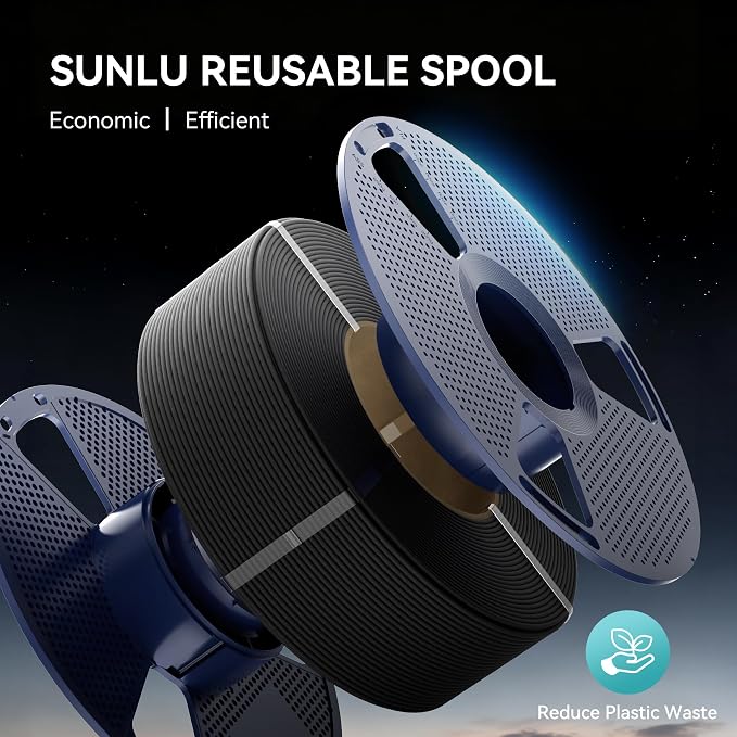 SUNLU Carbon Fiber PETG 3D Printer Filament 1.75mm, Enhanced Strength, High Rigidity, Heat-Resistant, 10% Carbon Fiber, Fit Most 3D FDM Printers, 1KG Spool PETG-CF (Matte Black)