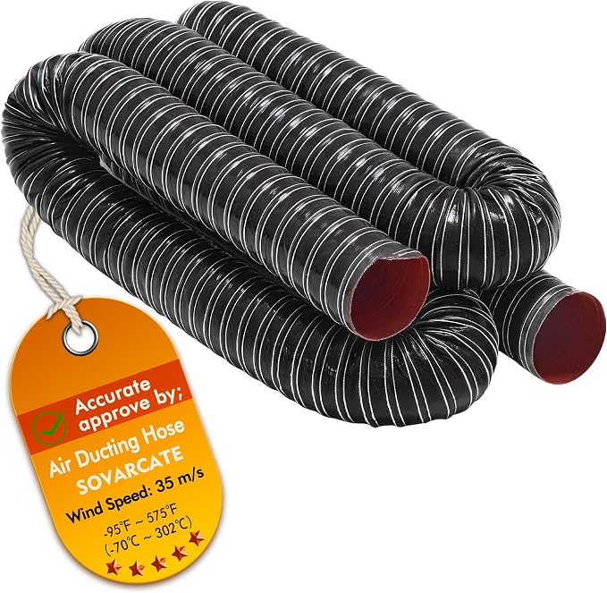 4 in Intake Hose Automotive Air Duct Hose Length 4 Meter (13.3 Feet) Double-layer Silicone Flexible Brake Cooling Ducting Induction vacuum hose for Air System (Black)