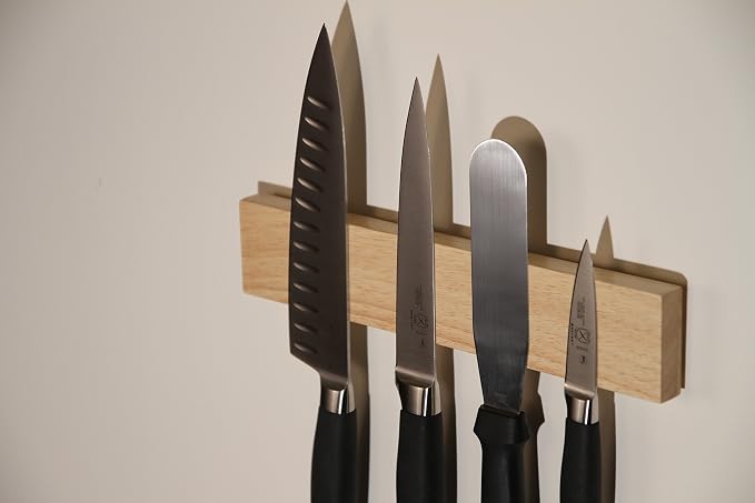 Mercer Culinary Magnetic Bar, 12 x 2-3/8 x 3/4, Rubberwood