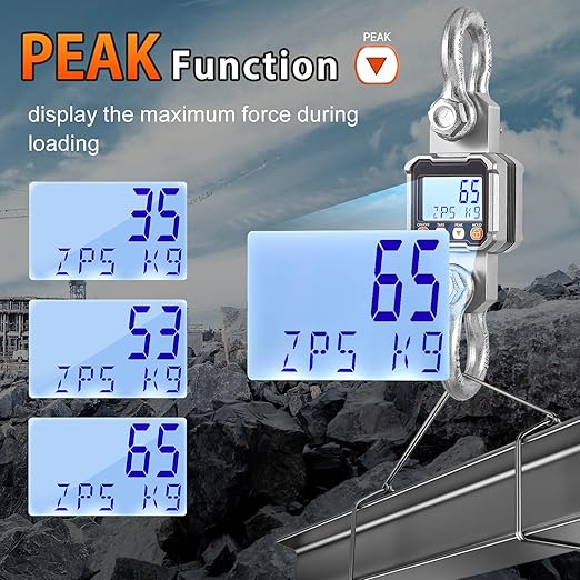 Bonvoisin Digital Crane Scale 22000lb Hanging Scale Heavy Duty Industrial Hanging Weight Scale with Peak Function (10000KG)