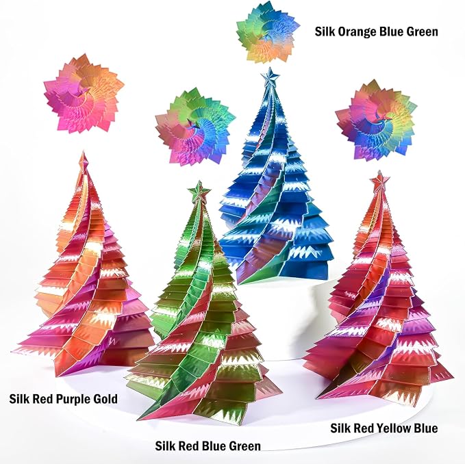 PLA Filament 1.75mm, Tri-Colors 3D Printer Filament, Rainbow PLA Filament Bundle, Coextrusion 3D Filament with Silk PLA Color Change, 3D Printing Filament +/-0.02mm, 200g X 4 Spool