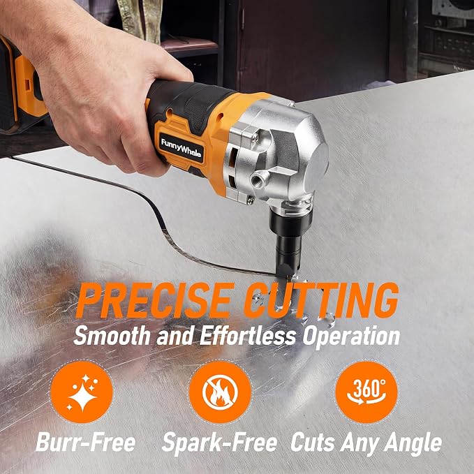 Cordless Metal Nibbler Compatible with Dewalt 20V MAX Battery(No Battery) | 18 Gauge Electric Metal Nibbler with Assist Handle & 2 Blades, 3000RPM Brushless Motor for Stainless Steel, Aluminum