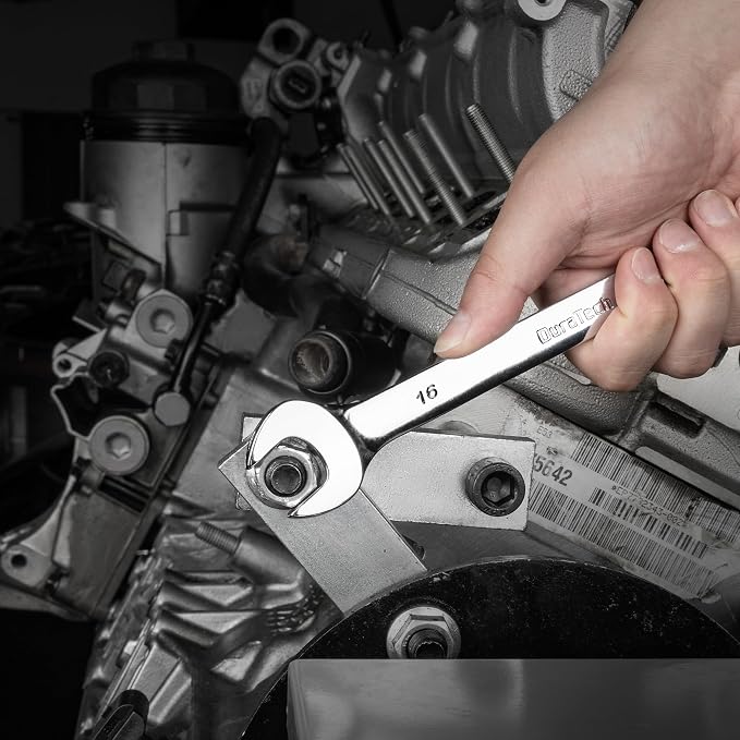DURATECH 16mm Combination Wrench, Metric, CR-V Constructed with Mirror Polish, 12-Point, 15-Degree Offset