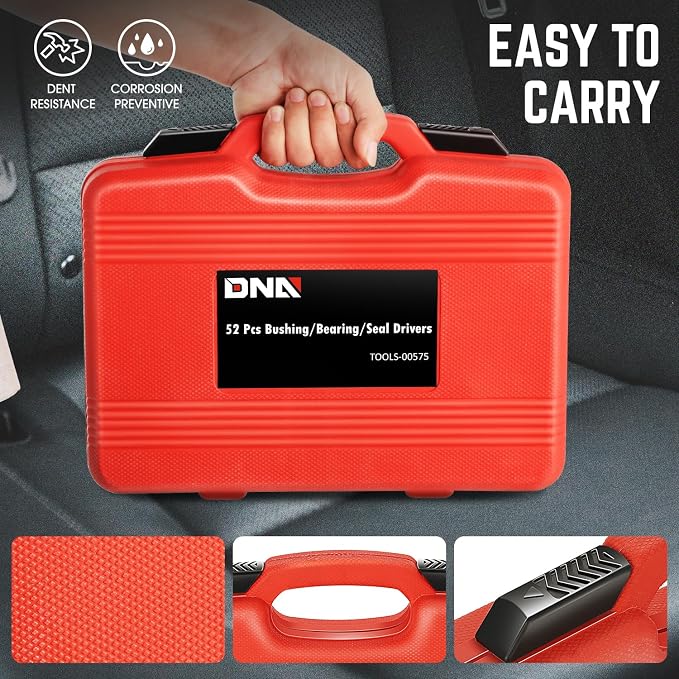 DNA Motoring 52pcs Custom Bushing Driver Set, 52 in 1 Transmission Bearing Race Seal Wheel Axle Installer Removal Tools Kit, TOOLS-00575