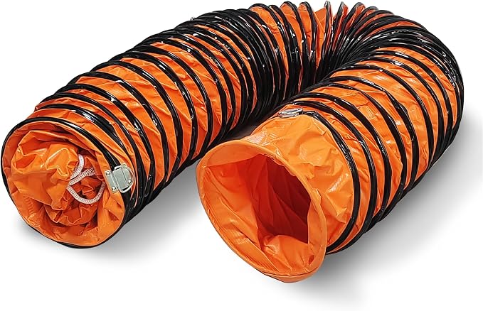 32FT Ducting Hose 10 Inch PVC Flexible Duct Hosing with Adjustable Rope for Utility Blower Exhaust Fan