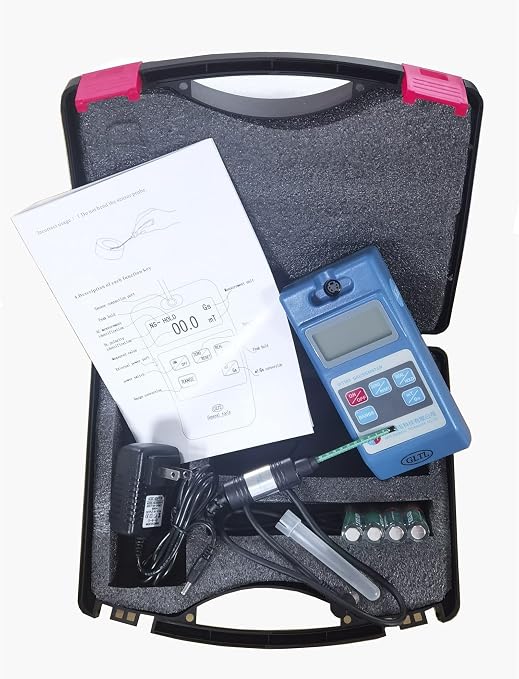 Digital Gaussmeter/Tesla Meter 0-2000mT Range | mT/Gs Auto-Switch | Magnetic Field Tester for Permanent Magnets, Motors, Speakers & Industrial Applications | Includes NS Function & Probe