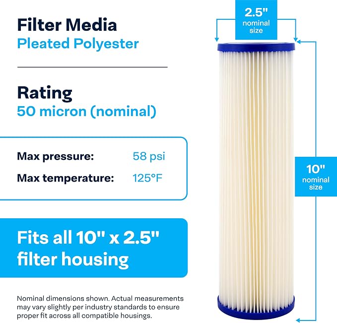 SpiroPure 10x2.5 50 Micron Sediment Water Filter SPC-25-1050 R50 (24 Pack)