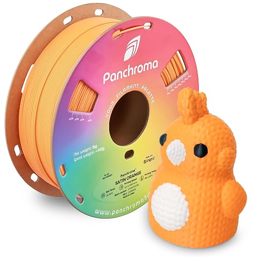 Polymaker Panchroma Satin PLA Filament 1.75mm for 3D Printing, 1kg, Orange | Neatly Wound, Semi-Matte PLA, Easy Print & Smooth Feeding, Compatible with Bambu Lab & Most 3D Printers