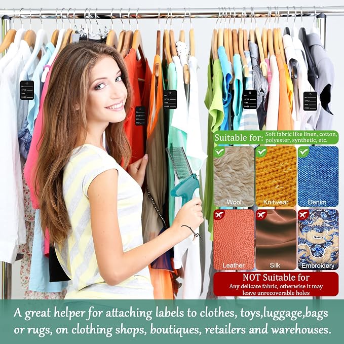 Chumia 3576 Pcs Tagging Guns for Clothes Labels Attacher Stitch Guns for Clothing with 3000 Barbs, 5 Needles and 100 Price Tags, Sewing Kit for Retail Stores, Garage Yard Sales(Black)