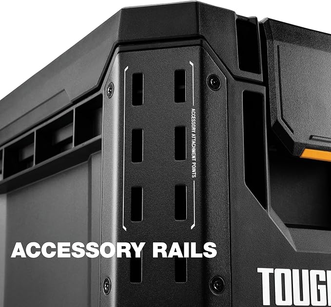 ToughBuilt – StackTech Compact Tool Box, Lockable Organizer with Removable Tray, IP65 Protection & Auto-Locking System (TB-B1-B-60C)