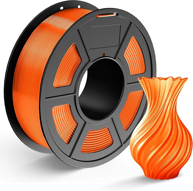 TECBEARS PLA 3D Printer Filament, PLA Filament 1.75mm, Neatly Wound 3D Printing Filament, Dimensional Accuracy +/- 0.02 mm, 1Kg Spool(2.2 lbs), Fits for Most FDM 3D Printers, PLA Transparent Orange
