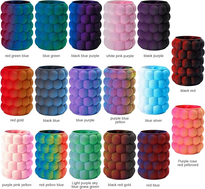 iSANMATE 10KG Matte Tri Color Dual Color PLA Filament Bundle 1.75MM 30-300mm/s Fast Color Change Filament by Angle Multicolor Bulk Fit for Bambu Lab 3D Printers,AMS,AMSLite