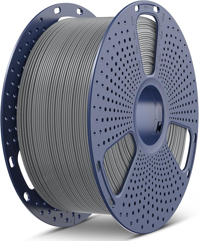 SUNLU 3kg 3D Printer Filament PLA Plus 1.75mm, 3kg(6.6lbs) Large Spool PLA+ Filament for Big Project, Dimensional Accuracy +/- 0.02mm, Neatly Wound Filament, Fit Most FDM Printer, 3KG-1 Pack, Grey