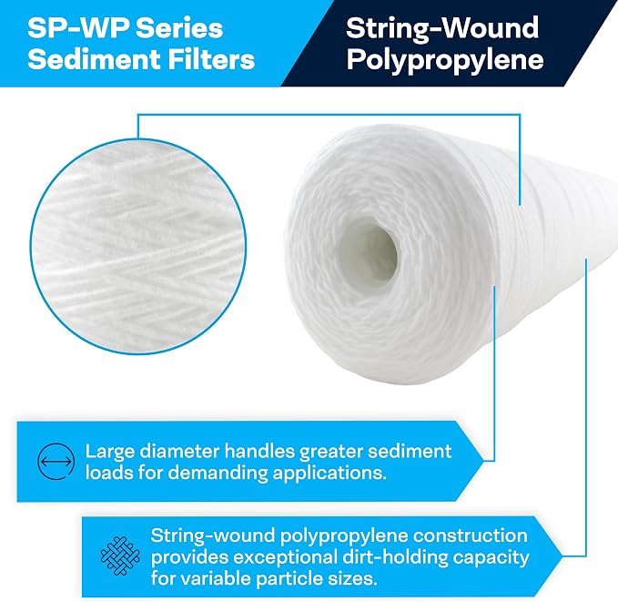 SpiroPure 10x4.5 10 Micron Sediment Water Filter SWC-45-1010 WP10BB97P (8)