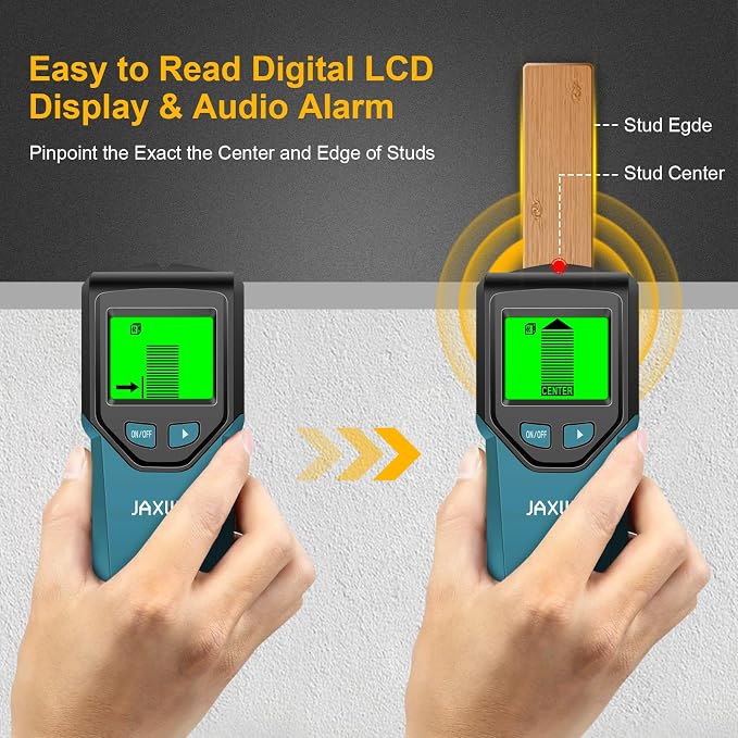 Stud Finder Wall Scanner - 5 in 1 Stud Finder Tool w/Smart Chip and HD LCD Display, Stud Detector Beam Finders for the Center and Edge of Wood AC Wire Metal Studs Joist Pipe (‎Dark Aqua)