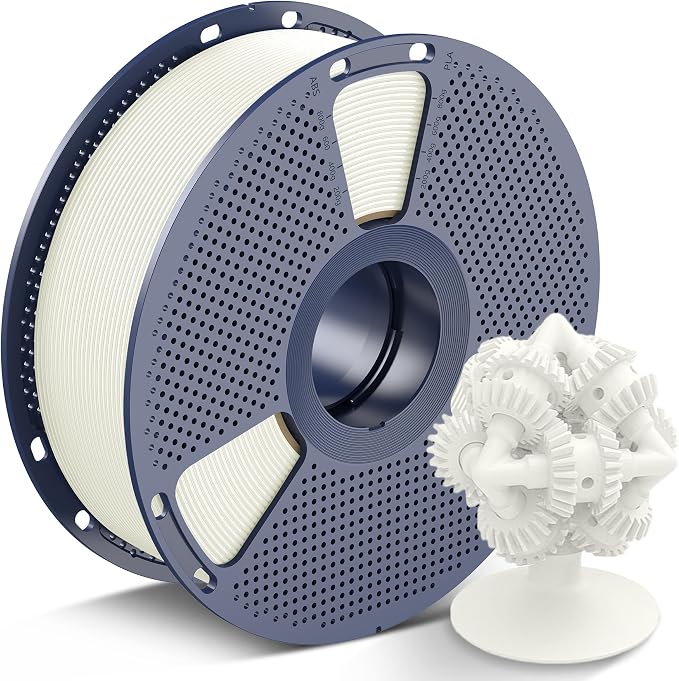SUNLU 3D Printer ASA Filament 1.75mm,1KG（White） | UV/Rain/Heat Resistant Tough 3D Printer Filament, Great for Printing Outdoor Functional Mechanical Parts, 1kg Spool (2.2lbs)