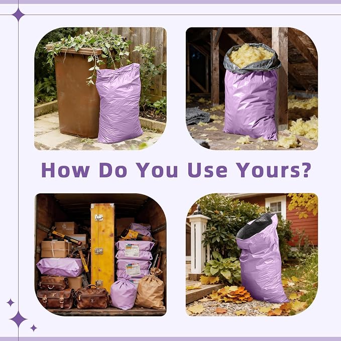 Fuxury Extra Large Poly Mailers 24x36" 25Pcs,XXL Jumbo Shipping Bags,Purple | 2.5 mil Thick,Strong Adhesive Mailers Poly Bag,Self Sealing Mailing Envelopes for Large Oversized Business,Boutique & Online