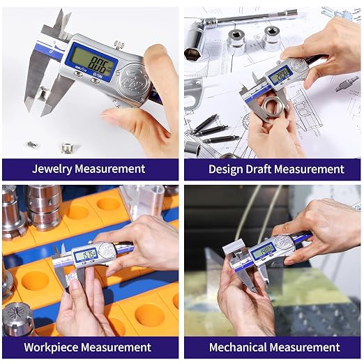 IP67 Absolute Origin Waterproof Electronic Digital Vernier Caliper Measuring Tool Stainless Steel, 0-6 inch/150mm, Large LCD Screen, Extreme Accuracy