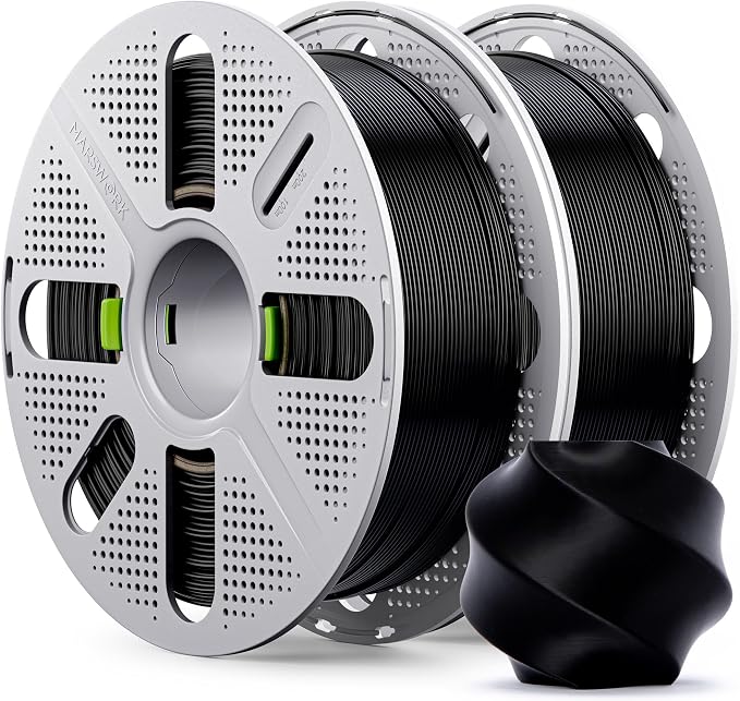 PLA Basic, Pre-Dried Filament with Quick-Swap Reusable Spool 2kg (4.4lbs), 1.75mm 3D Printing Filament, Compatible with Bambu Lab 3D Printers – Black + Black