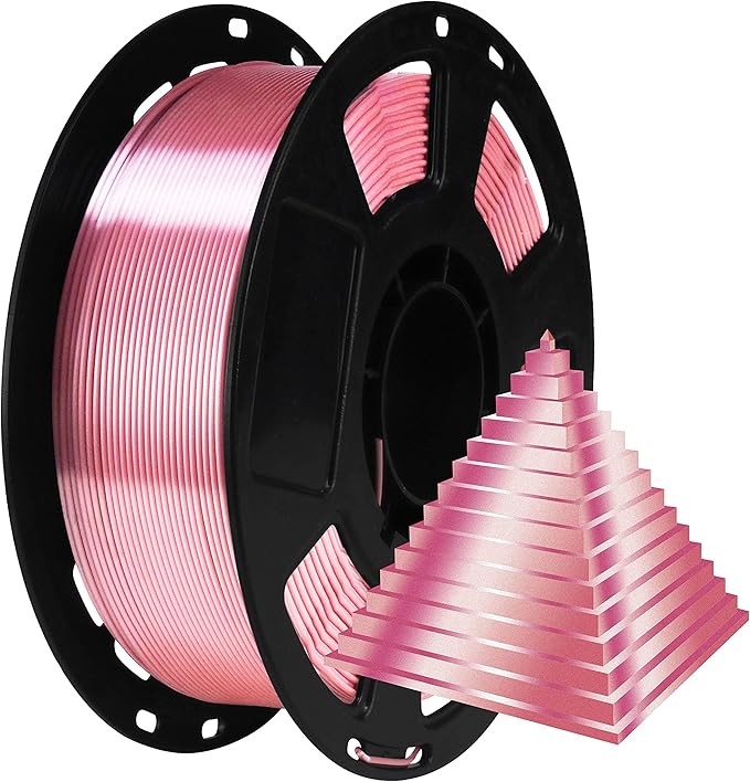 1.75mm Silk Rose Gold PLA Pink Pearlescent Shining 3D Printing Material, 1kg 2.2lbs 3D Plastic Material, Widely Support for FDM 3D Printer, Easy to Print by BBLIFE
