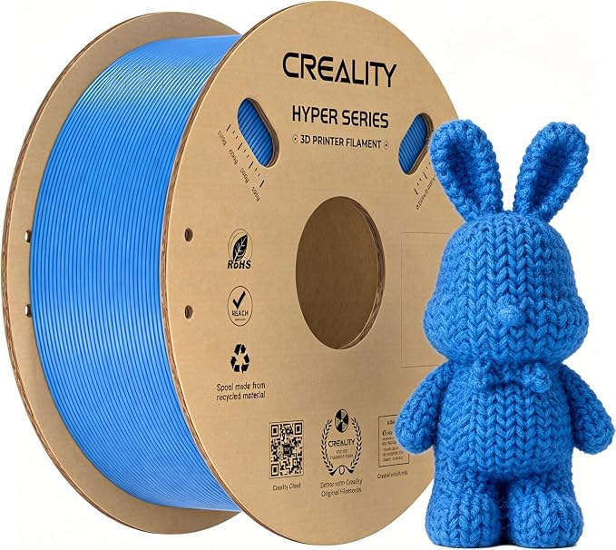Creality Hyper PLA Filament 1.75mm 1KG(2.2lbs), High Speed PLA 30-600mm/s Rapid 3D Printer Filament, Dimensional Accuracy +/-0.02mm, Fit Most FDM 3D Printers, Blue