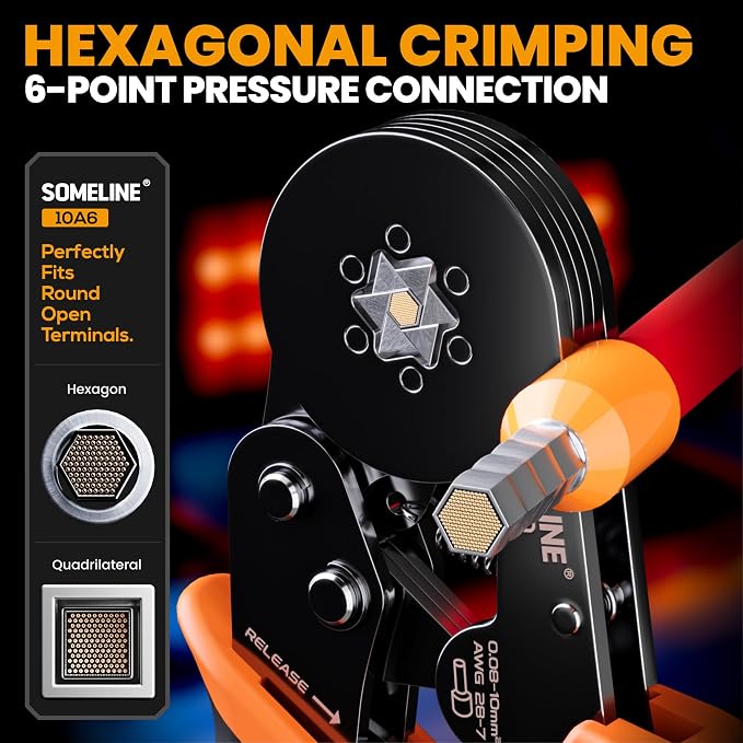 SOMELINE Ferrule Hexagonal Crimping Tool Kit, 21 Sizes Ferrules, Crimping Tool 28-7 AWG with 20-8 AWG Terminals Kit, for PLC Control Cabinets, Control Panels, Automotive Wiring, DIY Electrical