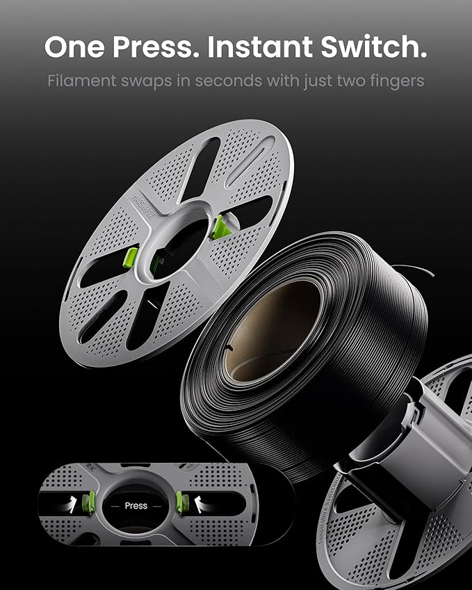 Quick-Swap Reusable Spool for Refill Filament, Two-Finger Press Design, Compatible with Bambu Lab 3D Printers