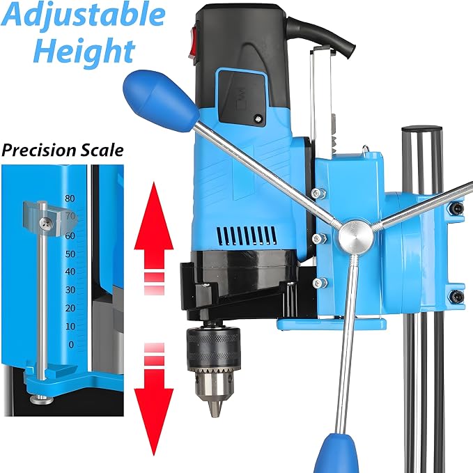 Mini Drill Press, 6 Speed 1200W Electric Benchtop Drill Press Machine, 90° Rotating, Vise, 1.5-13mm Chuck for Workshop Craftsman Drilling Grinding Polishing Wood Plastic Metal