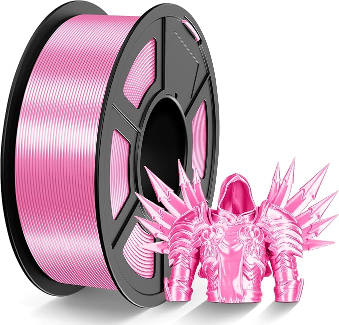 TECBEARS Silk Filament 1.75, Shiny Silk PLA Filament, 3D Printer Filament with Smooth Silky Surface, Dimensional Accuracy +/- 0.02mm, Fit Most FDM 3D Printers, Silk Pink 1KG