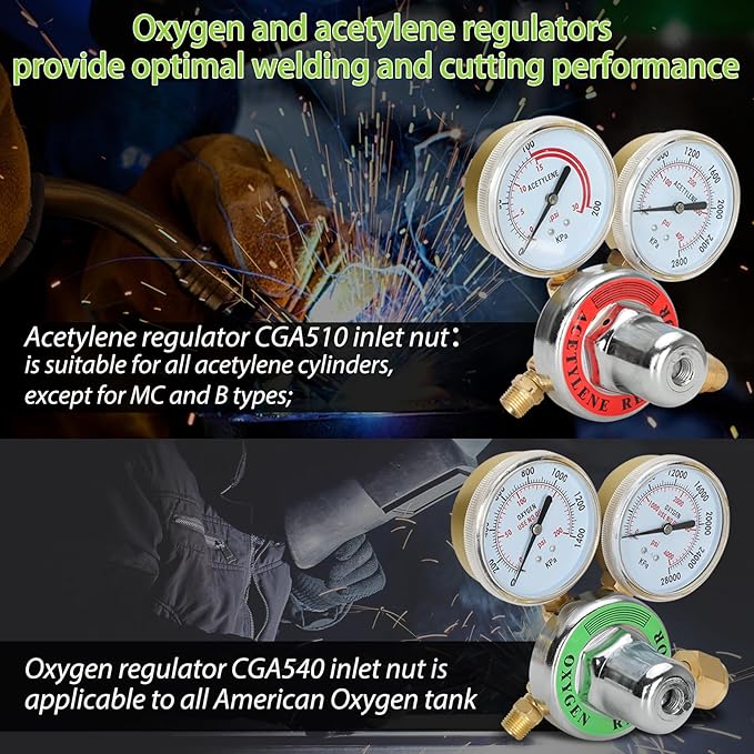 Upgraded Oxygen and Acetylene Gas Torch and Welding Kit Portable Cutting Torch Kit 17-Piece Oxygen Acetylene Torch Kit with 3 Rods and 1 Cutting Nozzle Heavy Duty Oxygen and Acetylene Torch Kit