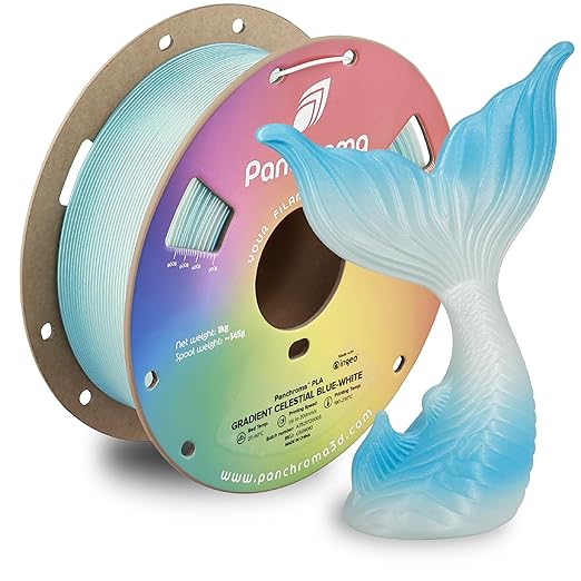Polymaker Panchroma PLA Filament 1kg, Gradient 3D Printing Filament 1.75mm | Celestial Blue-White, Neatly Wound PLA for Easy Print & Smooth Feeding. Compatible with Bambu Lab & Most 3D Printers