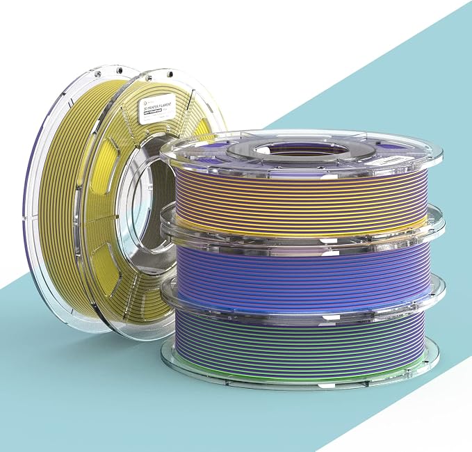 ERYONE PLA Filament 3D Printer Filament Bundle Multicolor 1.75mm +/- 0.03mm, PLA Filament 250g Spool, 4 Rolls, Matte Dual Color 1