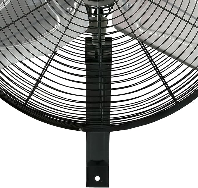 Hurricane Pro Commercial Grade Oscillating Metal Wall Mount Fan w/ 3 Speeds, Black, 20" - Corded Electric Air Cooling Unit w/ Powerful 4600 CFM Airflow for Home, Garage, Gym, Workshop & Greenhouse
