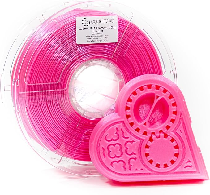 Cookiecad PLA Filament 1.75mm 1kg Iridescent Glitter 3D Printer Filament - Pixie Dust Elixir PLA