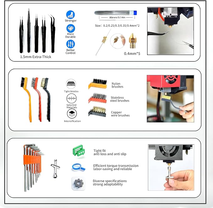 3D Printer Tools Kit,214 PCS 3D Printing Accessory Tools Kit | With Password Lock Storage Bag,3D Printer Accessory Including Removing ,Cleaning ,Preprocessing ,Finishing Tools