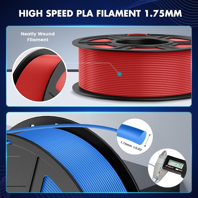 SUNLU High Speed PLA Filament 1.75mm, 3kg（6.6lbs） Large Spool PLA Filament for Big Project, 3KG-1 Pack, Pink