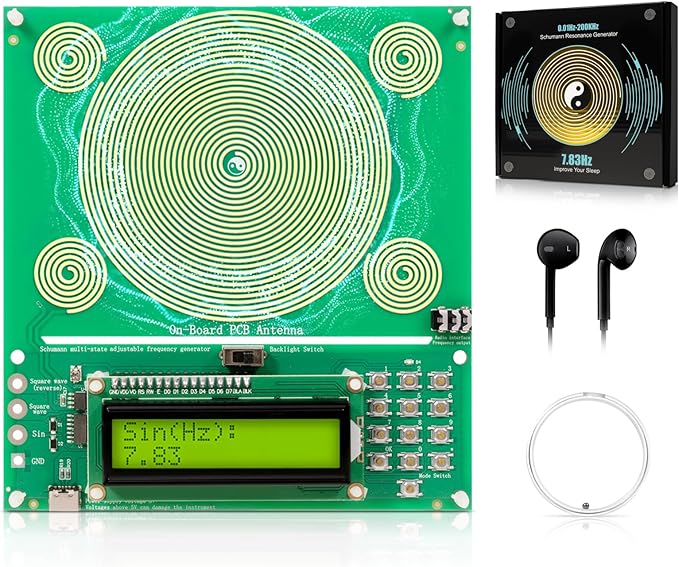 Frequency Generator for Healing | Frequency Generator Resonator Sound Frequency Machine with Type-C | 0.01-200000Hz Adjustable Schumann Sine Wave Resonance Generator