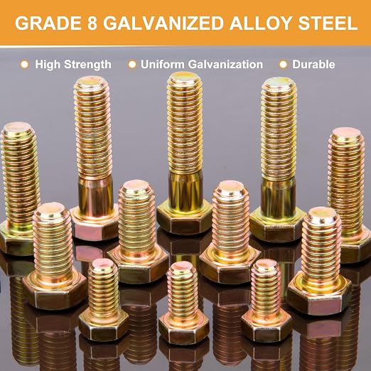 626PCS Assorted Nuts and Bolt Assortment Kit, SAE Grade 8 Heavy Duty Bolts and Nuts Kit, Including 1/4-20 5/16-18 3/8-16 1/2-13 SAE Sizes
