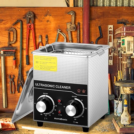 Commercial Ultrasonic Cleaner with Knob, 2L Professional Ultrasonic Cleaner, 40kHz with Heater and Timer for Tools, Jewelry, Watches, Glasses, Dentures, and Small Metal Parts