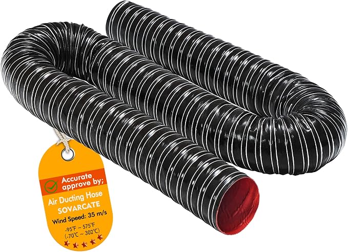 5 in Intake Hose Automotive Air Duct Hose Length 1 Meter (3.3 Feet) Double-layer Silicone Flexible Brake Cooling Ducting Induction vacuum hose for Air System (Black)