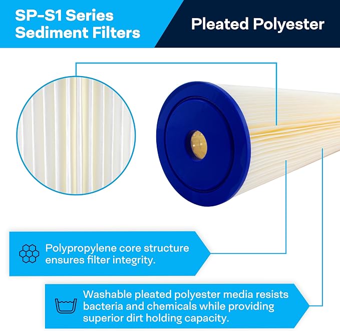 SpiroPure 20x4.5 20 Micron Sediment Water Filter S1-20BB 155305-43 (6 Pack)
