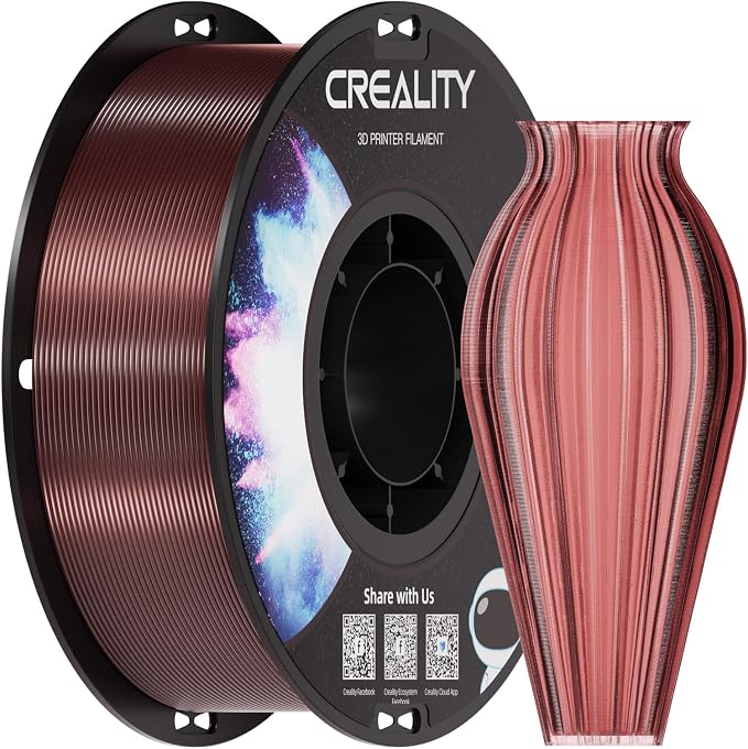 Creality PETG Filament 1.75, 3D Printer Filament, Excellent Toughness High Precision, Odorless Non-Toxic Moistureproof, 1kg(2.2lbs) Glossy 3D Printing Filament for 3D Printer (Transp-Red)